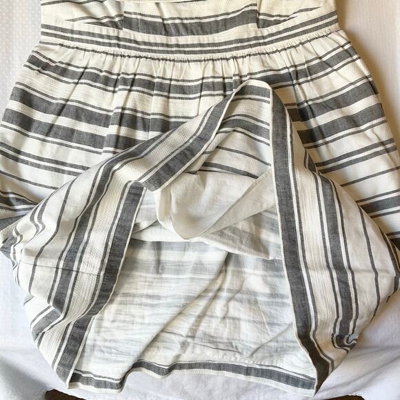 LOFT Outlet Women KneeLength Dress size M White Gray Striped Sleeveless A-line - Picture 9 of 12